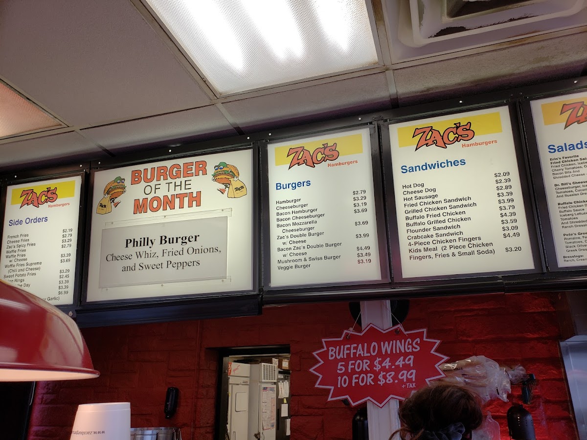 Zac's Hamburgers Menu - Image 6